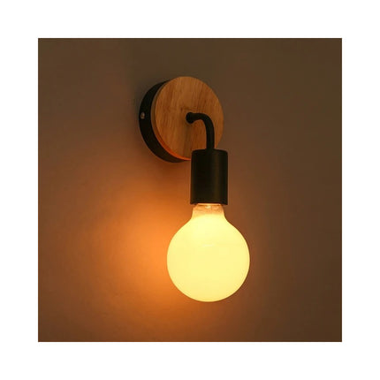 Pack X 2 Aplique De Pared Nordico Vintage Metal Madera