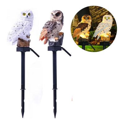 Búhos Antorchas Jardín Pack X2 Led Panel Solar Recargable