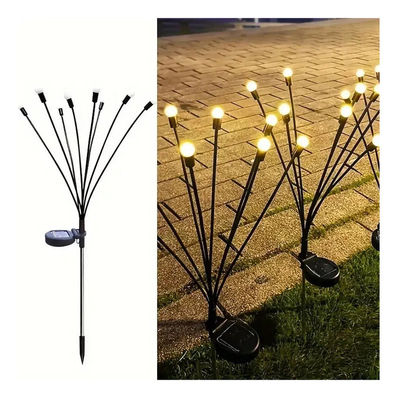 Luz Solar Led Bombitas Artificial Con Estaca Jardín Navidad