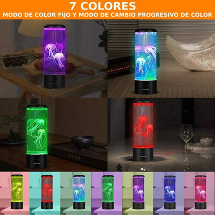 Lampara Acuario De Medusas Jellyfish Luz Led Multicolor Rgb