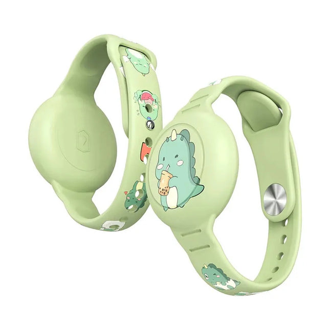 Pulsera Para Airtag Ajustable Para Niños Resistente Al Agua Verde