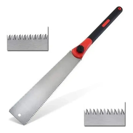 Sierra Japonesa De Mano En Ryoba Hoja Doble Filo Flexible Rojo Y Negro