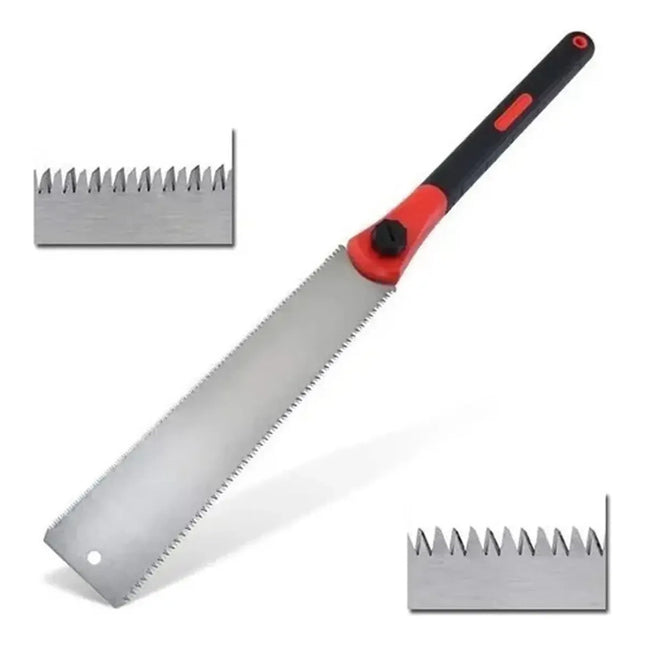 Sierra Japonesa De Mano En Ryoba Hoja Doble Filo Flexible Rojo Y Negro