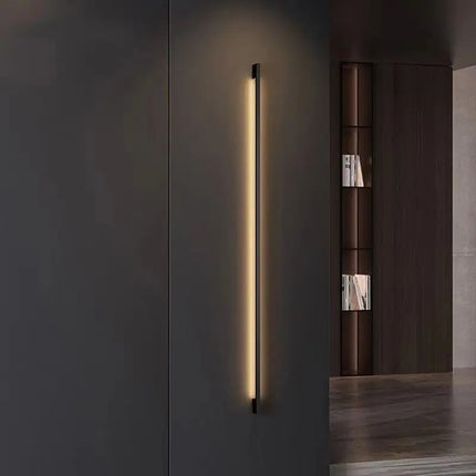Aplique Led Alargado Longitudinal Moderno Luz Cálida 80 Cm Negro