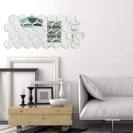 Vinilos Adhesivos Set De 12 Espejos Decorativos Hexagonales