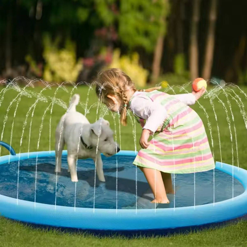 Alfombrilla Piscina De Aspersión Para Mascotas Inflable