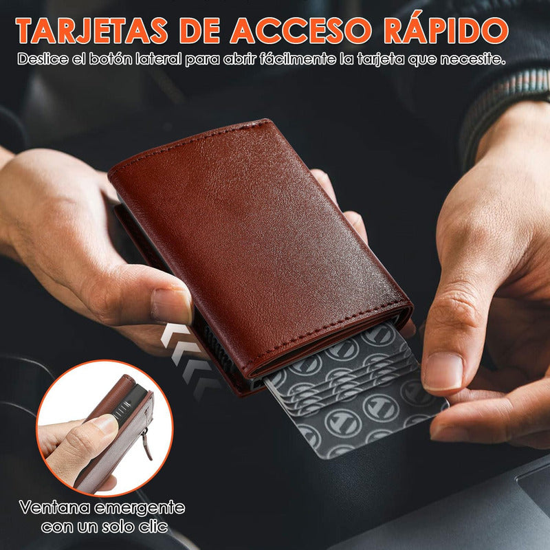 Billetera Con Tarjetero Rfid Antirrobo Premium Con Monedero