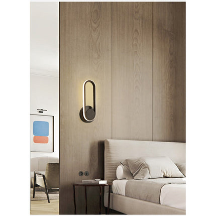Aplique Led Interior Dormitorio Calida Giratoria 330° Negro