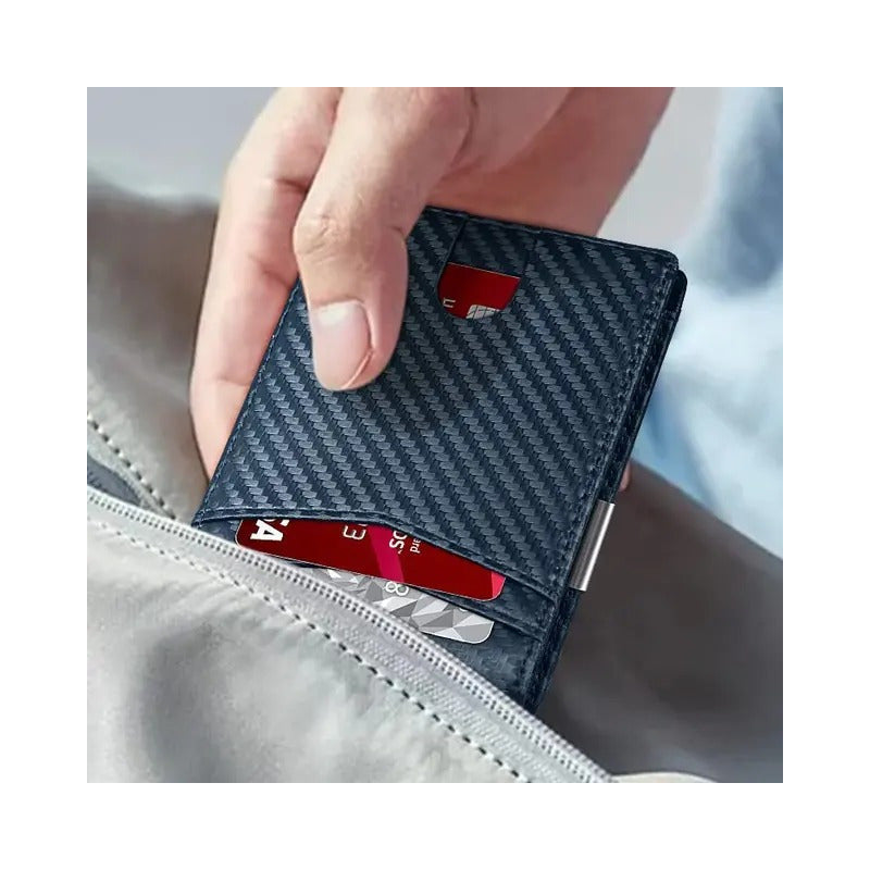 Billetera Tarjetero Delgada Con Protección Rfid 12 Ranuras