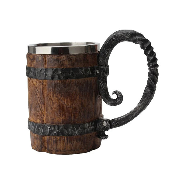 Jarra Taza Nordica Vikinga Barril Medieval Cerveza Café Té