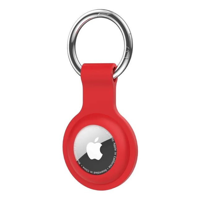 Llavero Funda Protectora De Silicona Porta Airtag Rojo