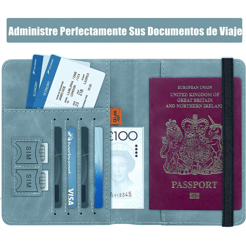 Funda Porta Pasaporte Organizador De Viaje Unisex