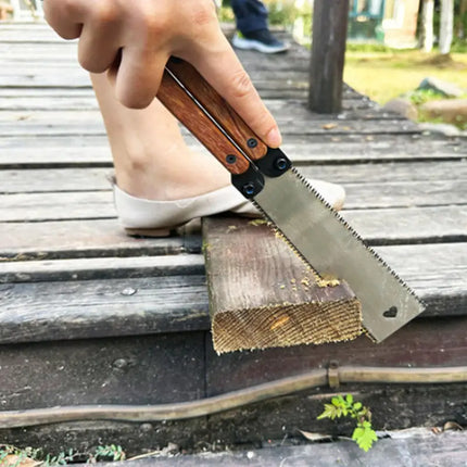Serrucho Japonés Portatil 30 Cm Doble Cierra Mango De Madera