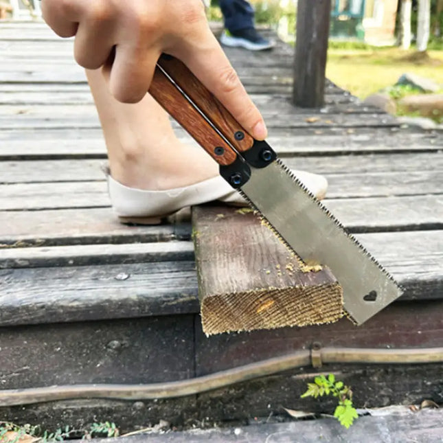 Serrucho Japonés Portatil 30 Cm Doble Cierra Mango De Madera