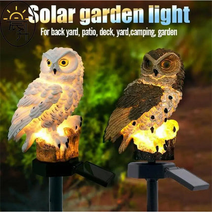 Buho Led Estaca Adorno De Jardin Recargable Panel Solar
