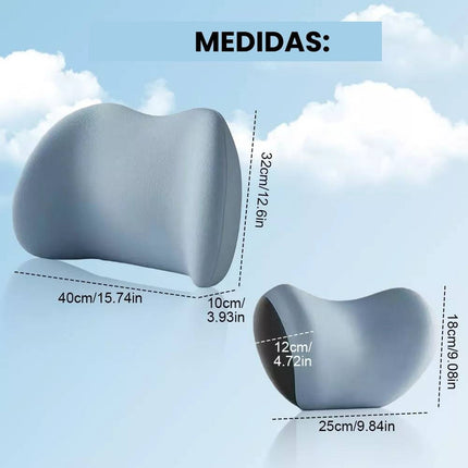 Set De 2 Almohadas Ergonomicas Para Auto Anti Dolor Lumbar