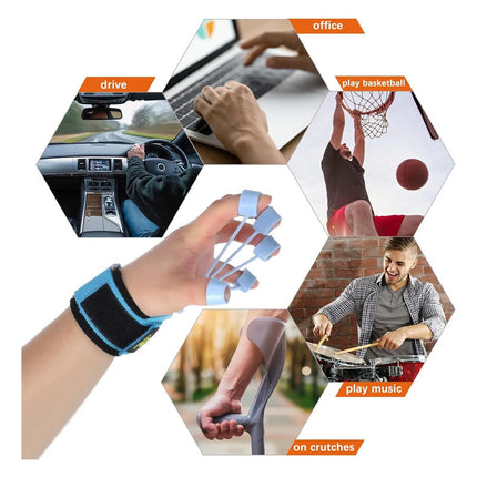 Entrenador De Dedos Premium Ejercitador Hand Grip Para Manos Celeste