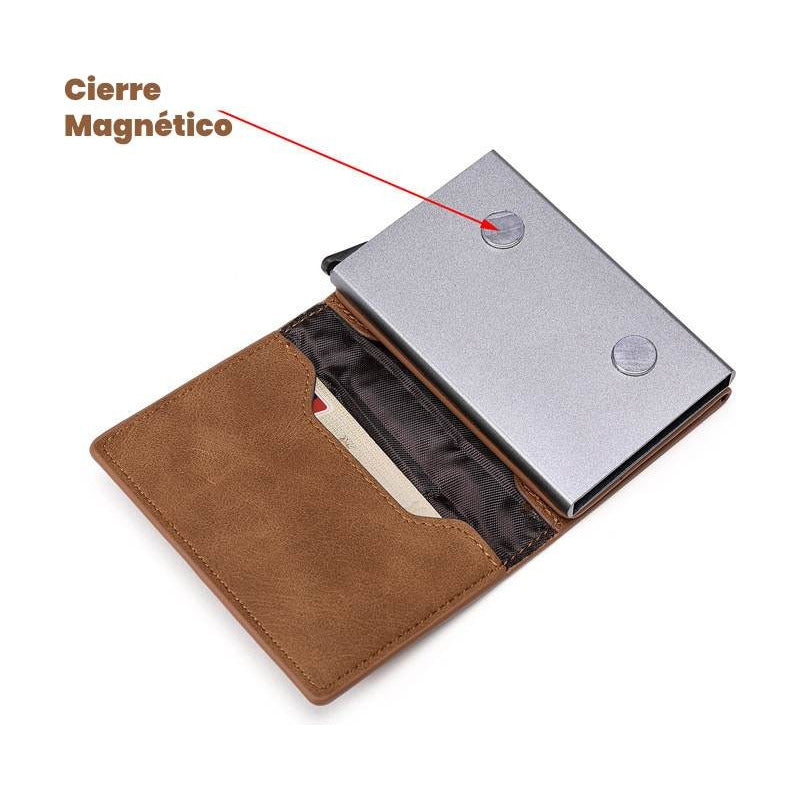 Billetera Con Tarjetero Rfid Antirrobo Con Cierre Y Monedero