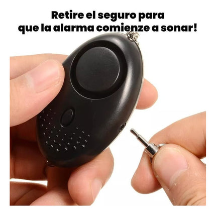 Llavero Mini Alarma Personal Para Seguridad Niños Y Adultos Negro