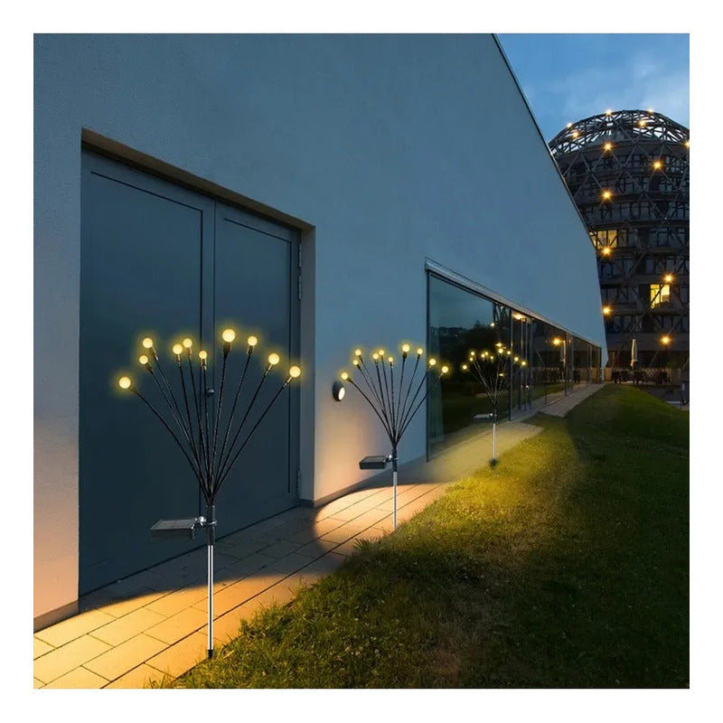Luz Solar Led Bombitas Artificial Con Estaca Jardín Navidad