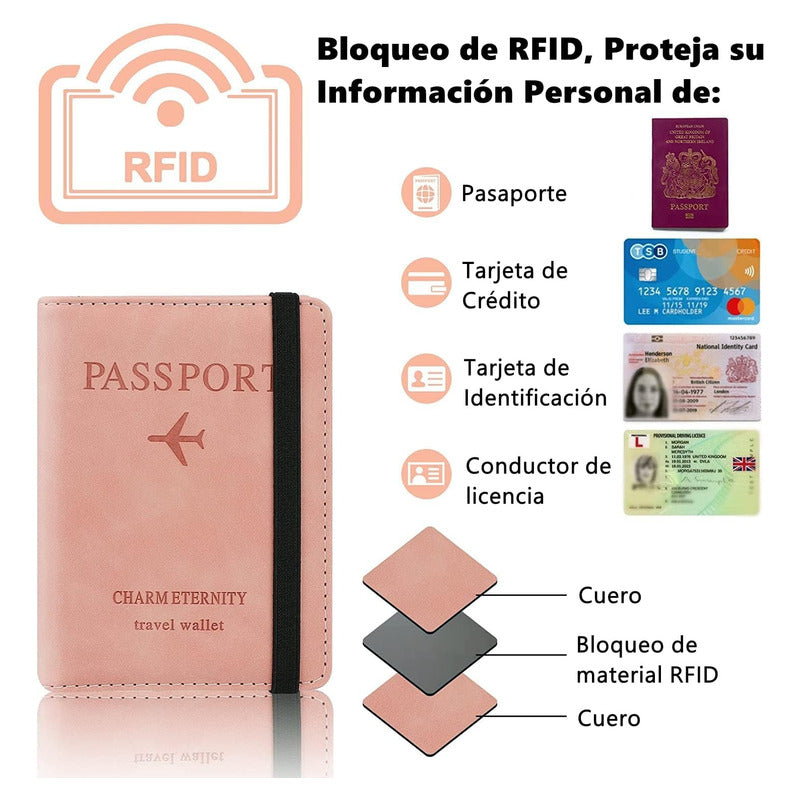 Funda Porta Pasaporte Organizador De Viaje Unisex