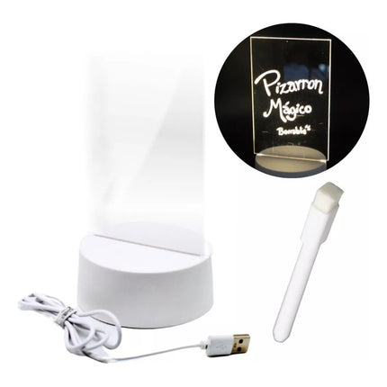 Pizarra Cartel Luminoso Led Rectangular Escribir Dibujar Blanco