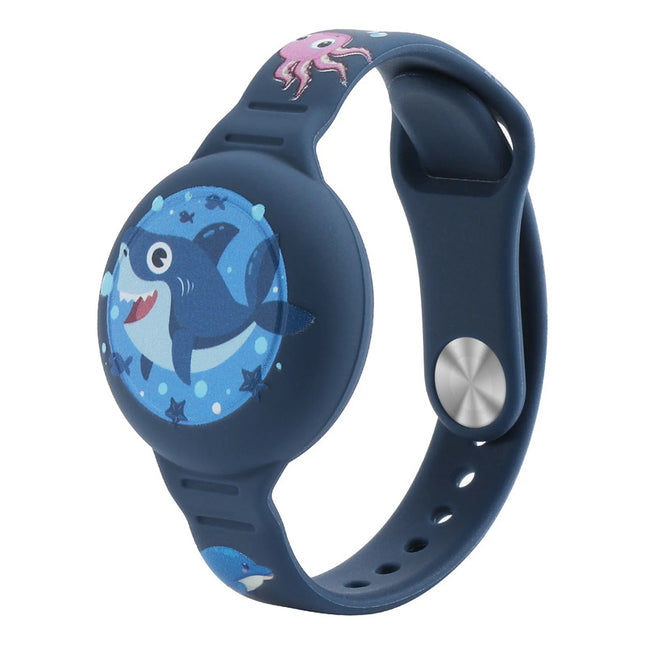 Pulsera Para Airtag Ajustable Para Niños Resistente Al Agua Azul