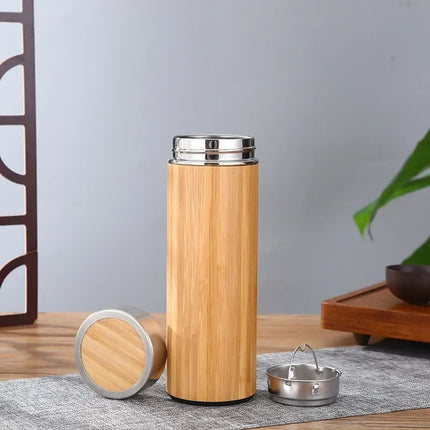 Vaso Termo Para Café O Te Rejilla Premium Acero Bamboo
