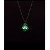 Collar Cadena Colgante Flor De Loto Fluorescente Verde