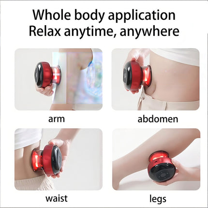 Masajeador Recargable Eléctrico Ventosa Calor Alivia Dolor Color Rojo