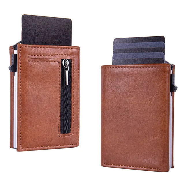 Billetera Con Tarjetero Rfid Antirrobo Con Cierre Y Monedero