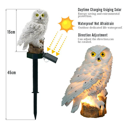 Buho Led Estaca Adorno De Jardin Recargable Panel Solar