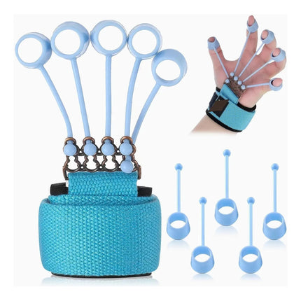 Entrenador De Dedos Premium Ejercitador Hand Grip Para Manos Celeste