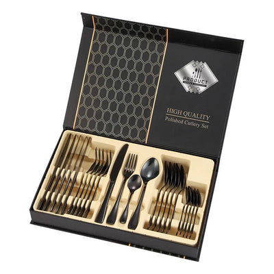 Set Juego De Cubiertos 24 Piezas Finos Acero Inoxidable