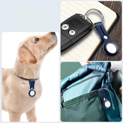 Llavero Protector Bucle De Silicona Para Apple Airtag Negro Lisa