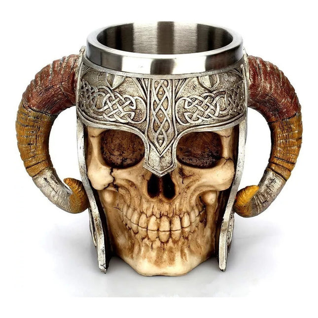 Taza Jarra Calavera Nórdica Vikinga Medieval Cerveza Café Té