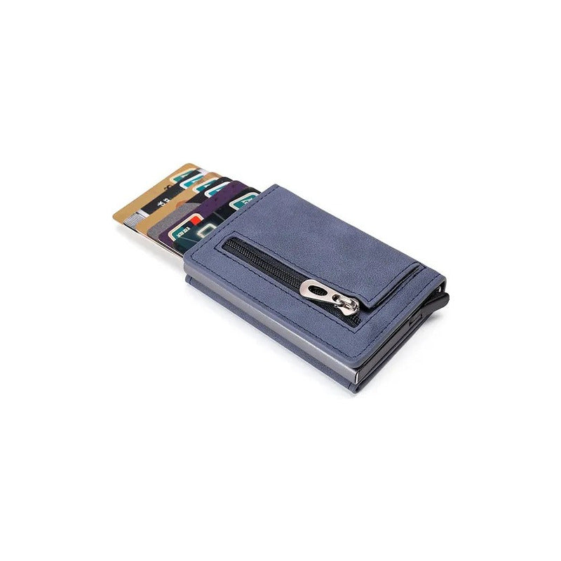 Billetera Con Tarjetero Rfid Antirrobo Con Cierre Y Monedero