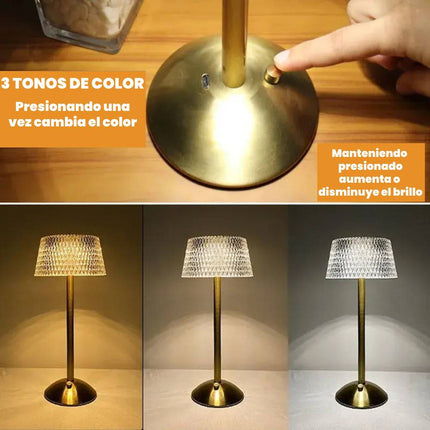 Lámpara Luminaria Portatil De Mesa Inalámbrica Usb 3 Tonos