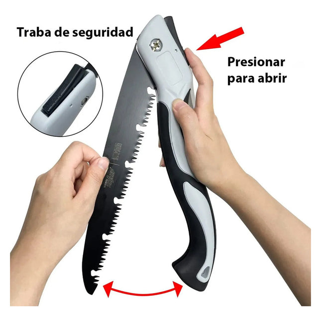 Sierra Plegable De Mano Portatil Camping Mango Antideslizant