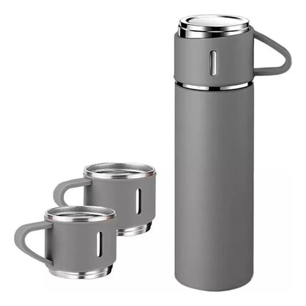 Set Termo 500ml Y 3 Mini Tazas Vaso Termico Calidad