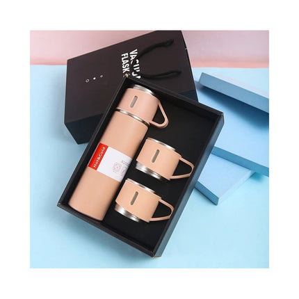 Set Termo 500ml Y 3 Mini Tazas Vaso Termico Calidad