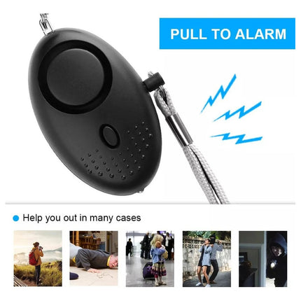 Llavero Mini Alarma Personal Para Seguridad Niños Y Adultos Negro