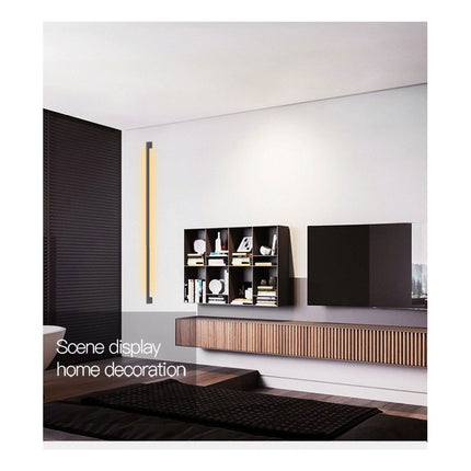 Aplique Led Alargado Longitudinal Moderno Luz Cálida 80 Cm Negro