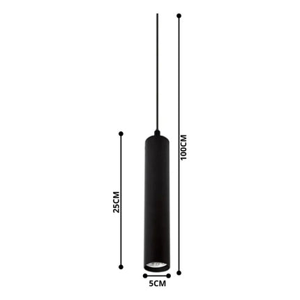 Luminaria Lampara Aplique Colgante Cilindro Tubo Largo 60 Cm