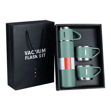 Set Termo 500ml Y 3 Mini Tazas Vaso Termico Calidad