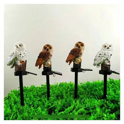 Buho Led Estaca Adorno De Jardin Recargable Panel Solar