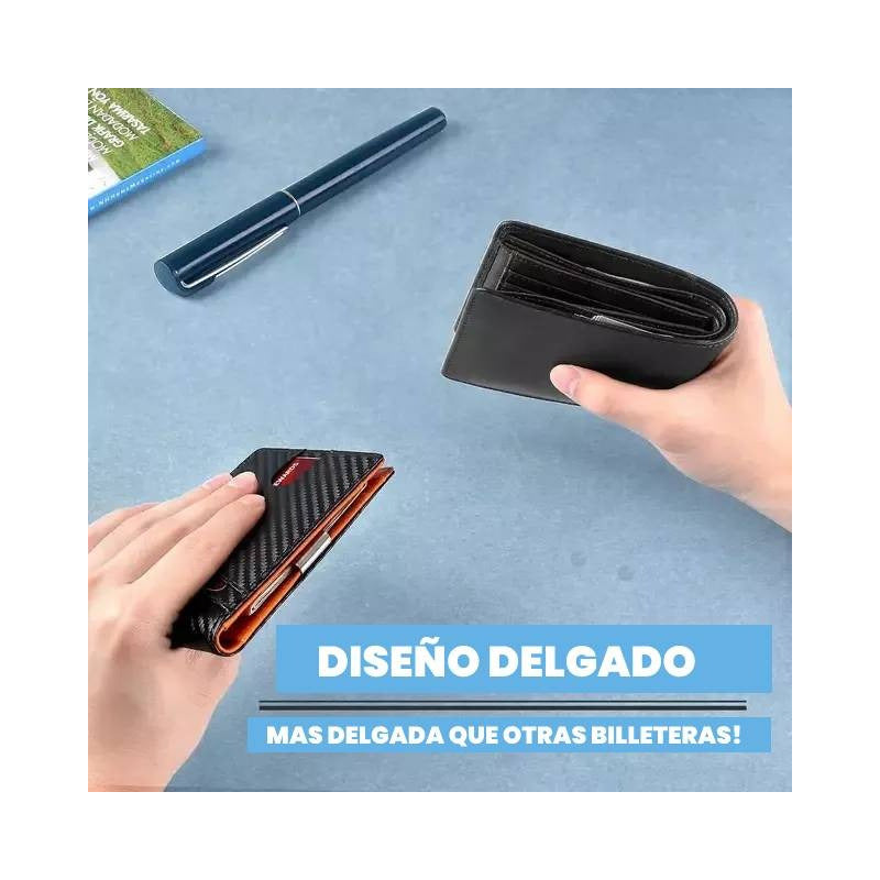 Billetera Tarjetero Delgada Con Protección Rfid 12 Ranuras
