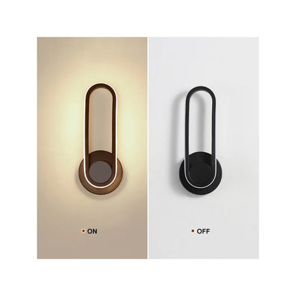 Aplique Led Interior Dormitorio Calida Giratoria 330° Negro