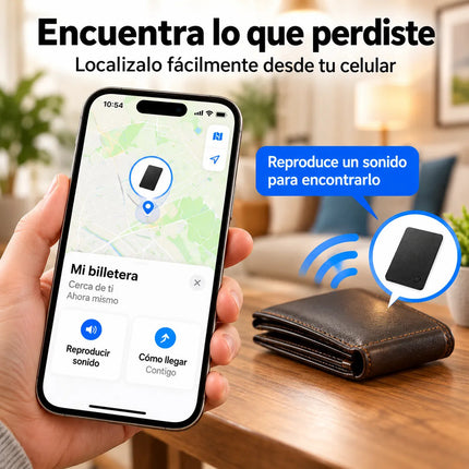 Tarjeta Localizadora Gps Rastreo Airtag Para iPhone Android Negro