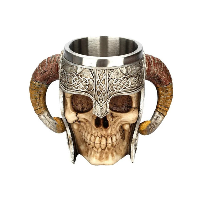 Taza Jarra Calavera Nórdica Vikinga Medieval Cerveza Café Té